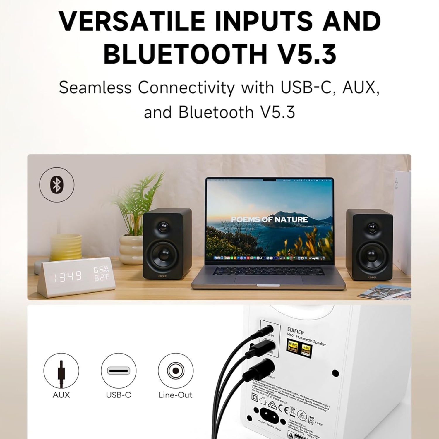 Edifier&nbsp;Bookshelf&nbsp;Speakers,&nbsp;66W&nbsp;RMS&nbsp;Desktop&nbsp;Speakers&nbsp;with&nbsp;Stands