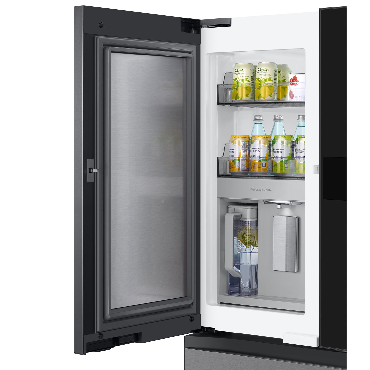 Réfrigérateur à deux portes 36 po 22,5 pi³ avec distributeur d'eau et écran à IA 9 po de Samsung - Acier inoxydable