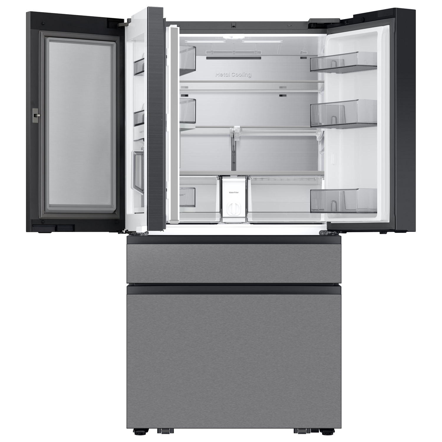 Réfrigérateur à deux portes 36 po 22,5 pi³ avec distributeur d'eau et écran à IA 9 po de Samsung - Acier inoxydable