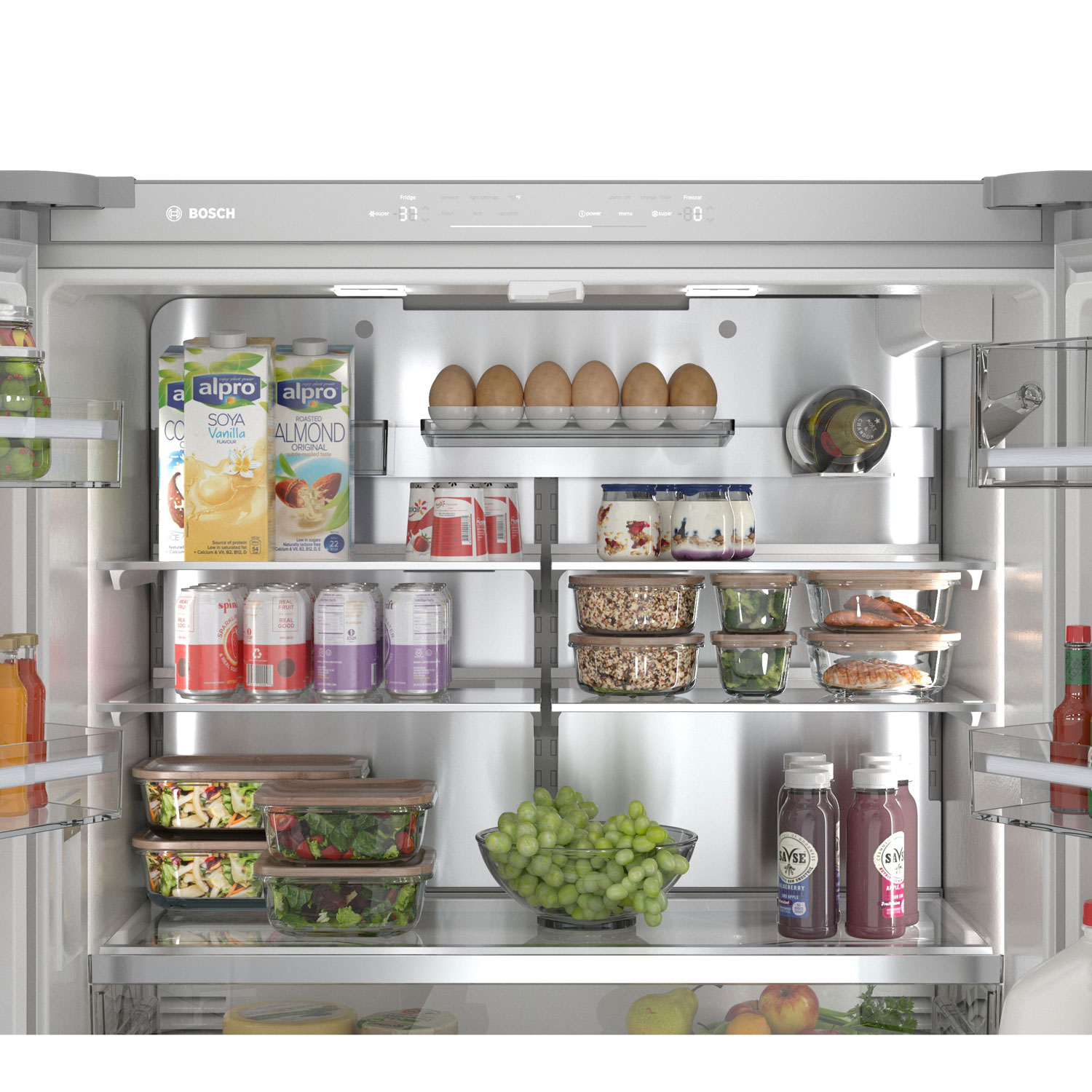 Bosch 36" 14.5 Cu. Ft. French Door Refrigerator with Water & Ice Dispenser - White