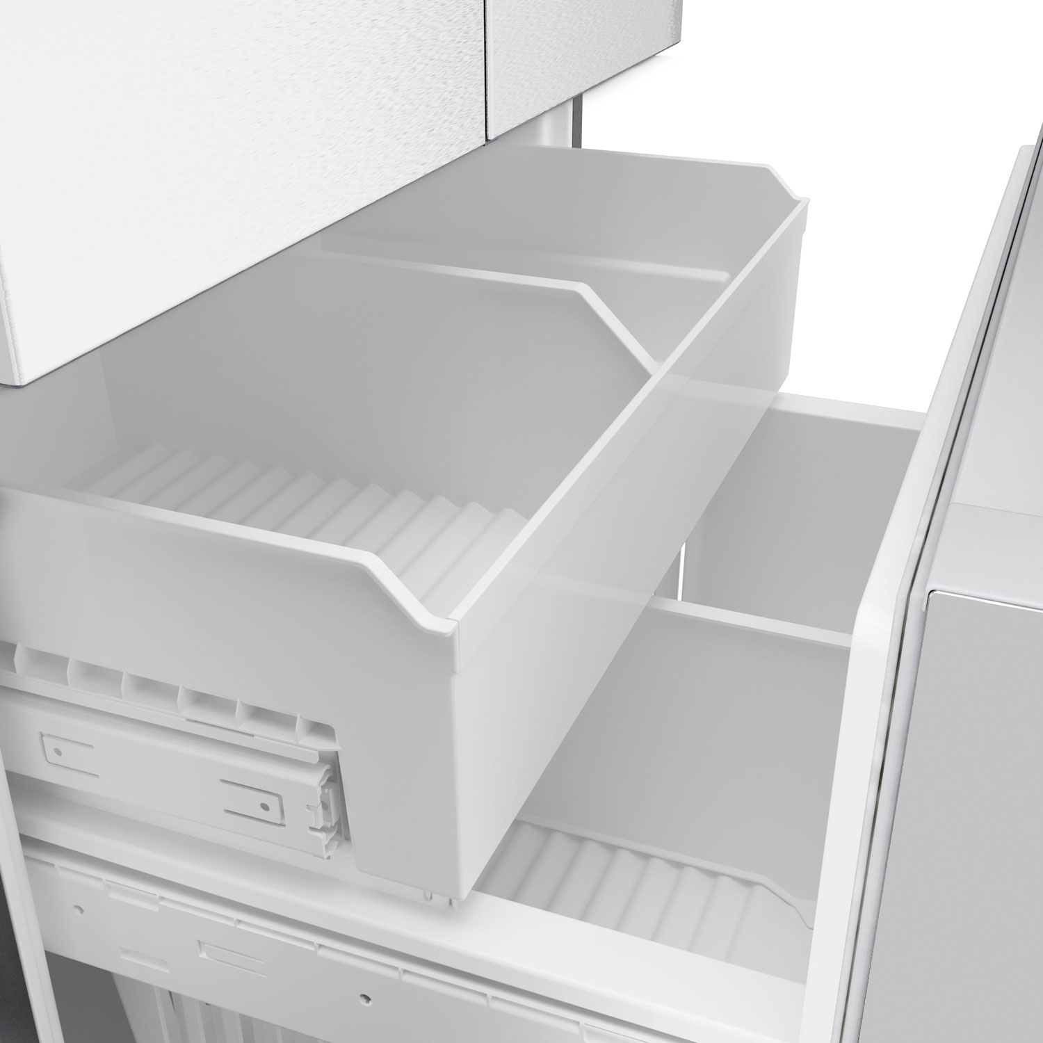 Réfrigérateur à deux portes 21,6 pi³ 36 po avec distributeur d'eau et de glaçons série 100 de Bosch - Inox