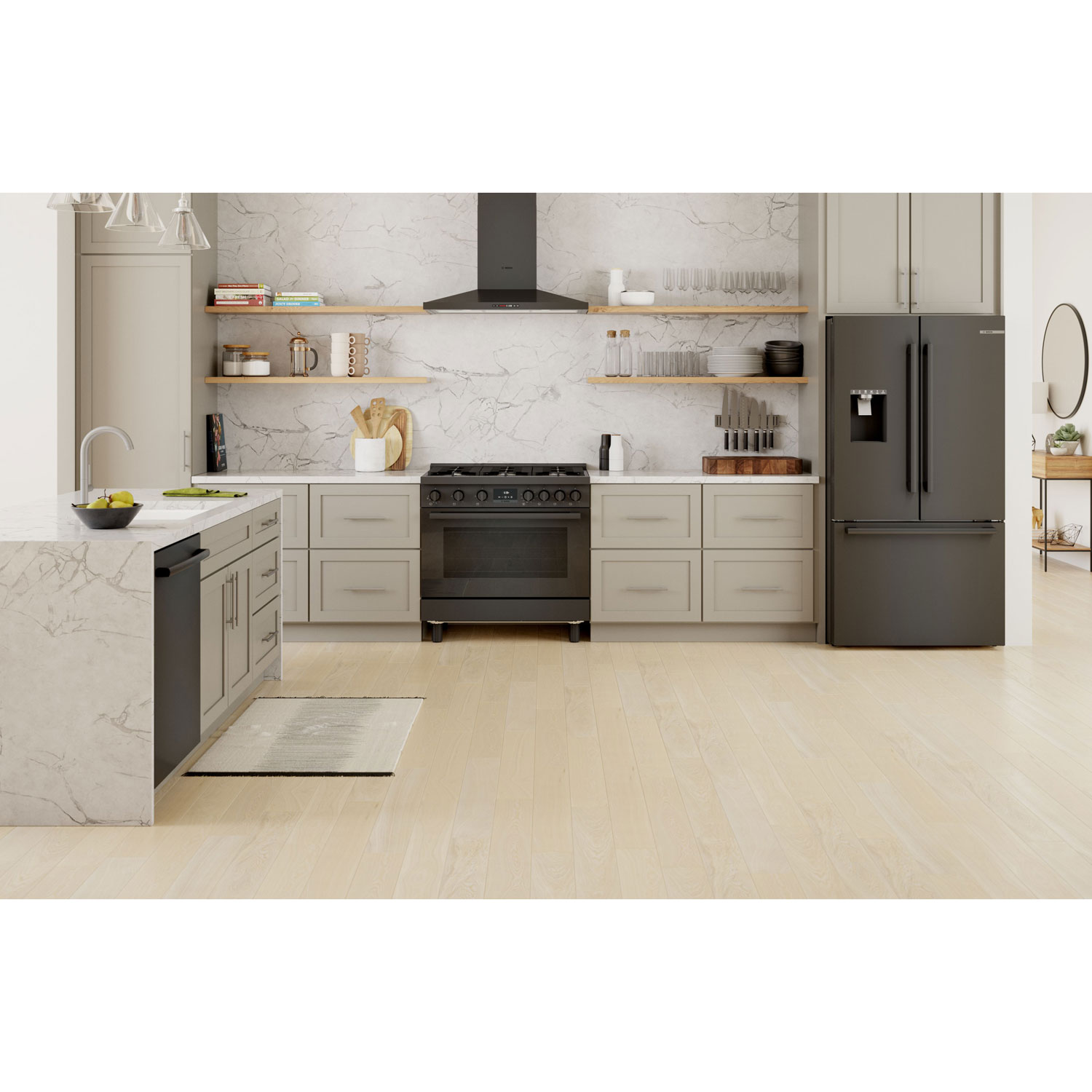 Bosch 36" 26 Cu. Ft. French Door Refrigerator with Water & Ice Dispenser - Black