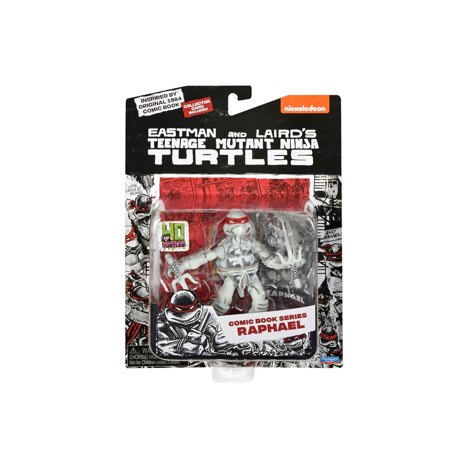 Figurine d'action de 4&nbsp;po Teenage Mutant Ninja Turtles série B&W Comic - Raphael