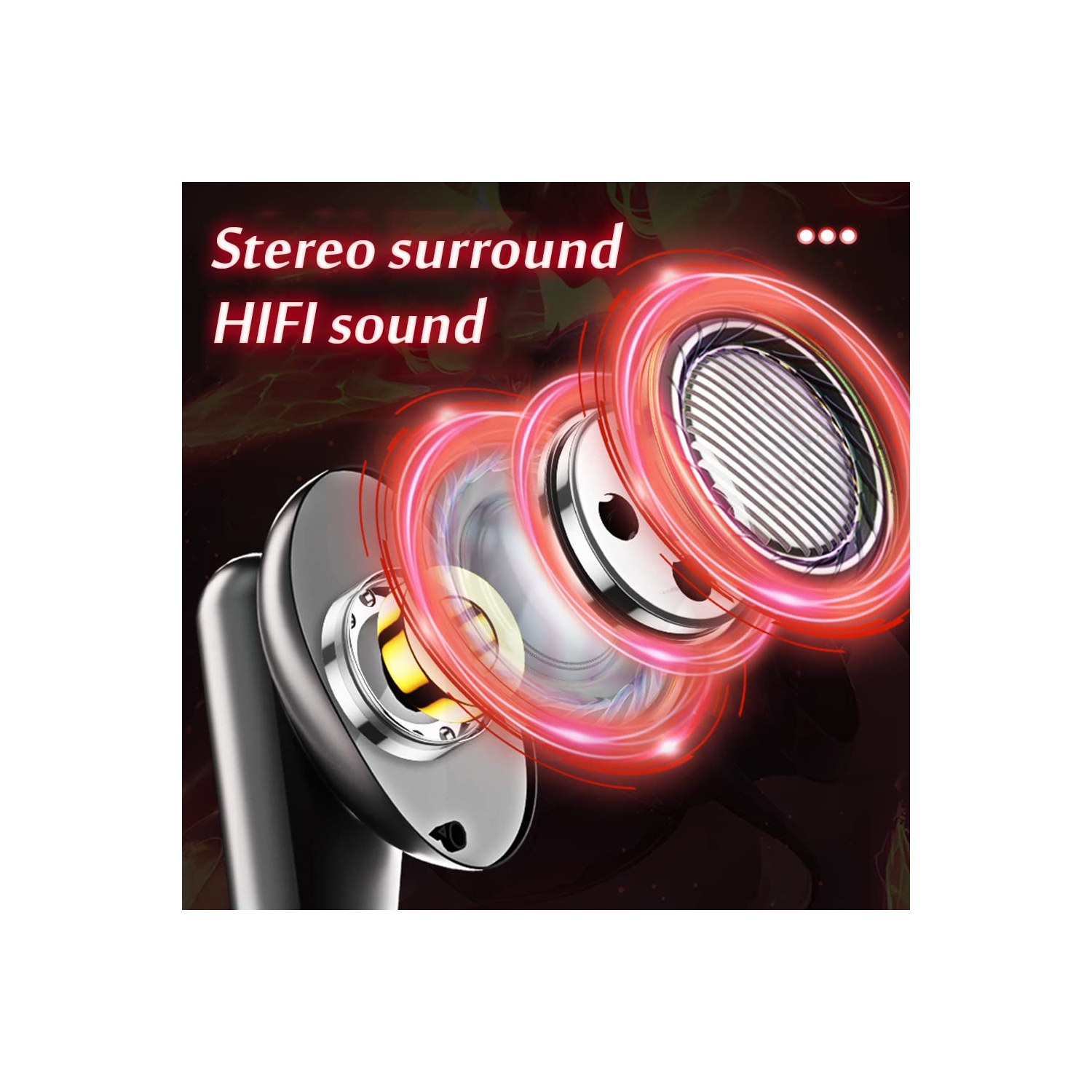 Écouteurs boutons de jeu sans fil, écouteurs de jeu sans fil avec étui de chargement et microphone intégré, écouteurs Bluetooth 5,1 à mode musique