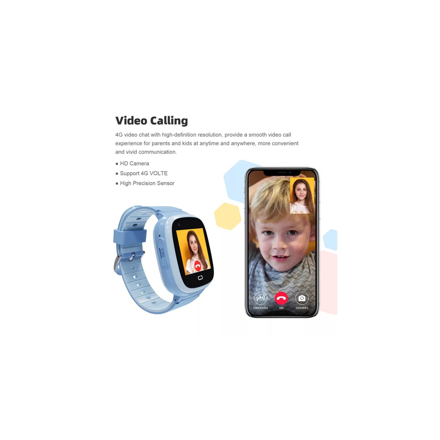 4G Montre intelligente pour enfants Anti-Perte GPS SOS Call SIM Appel vidéo Caméra étanche pour enfants Montre intelligente pour enfants