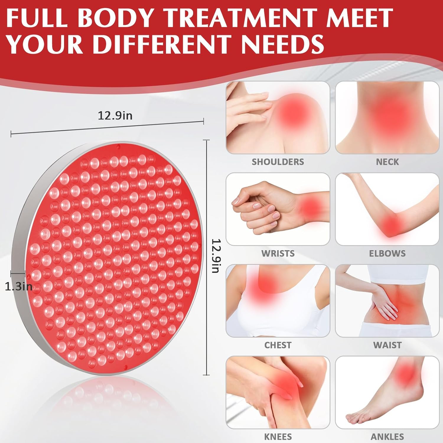 Red Light Therapy Lamp with Stand,660nm 850nm Infrared Light Combo Panel,Red Light Therapy Device for Body Face,Skin Beauty,Pain Relief of Muscle &