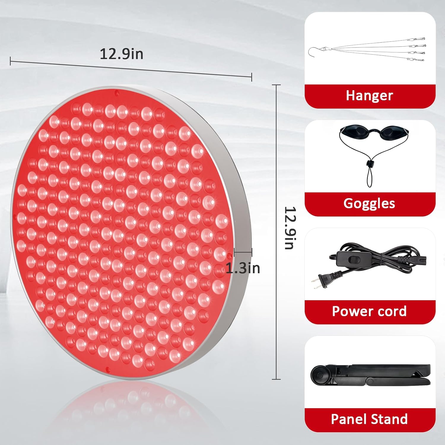 Red Light Therapy Lamp with Stand,660nm 850nm Infrared Light Combo Panel,Red Light Therapy Device for Body Face,Skin Beauty,Pain Relief of Muscle &