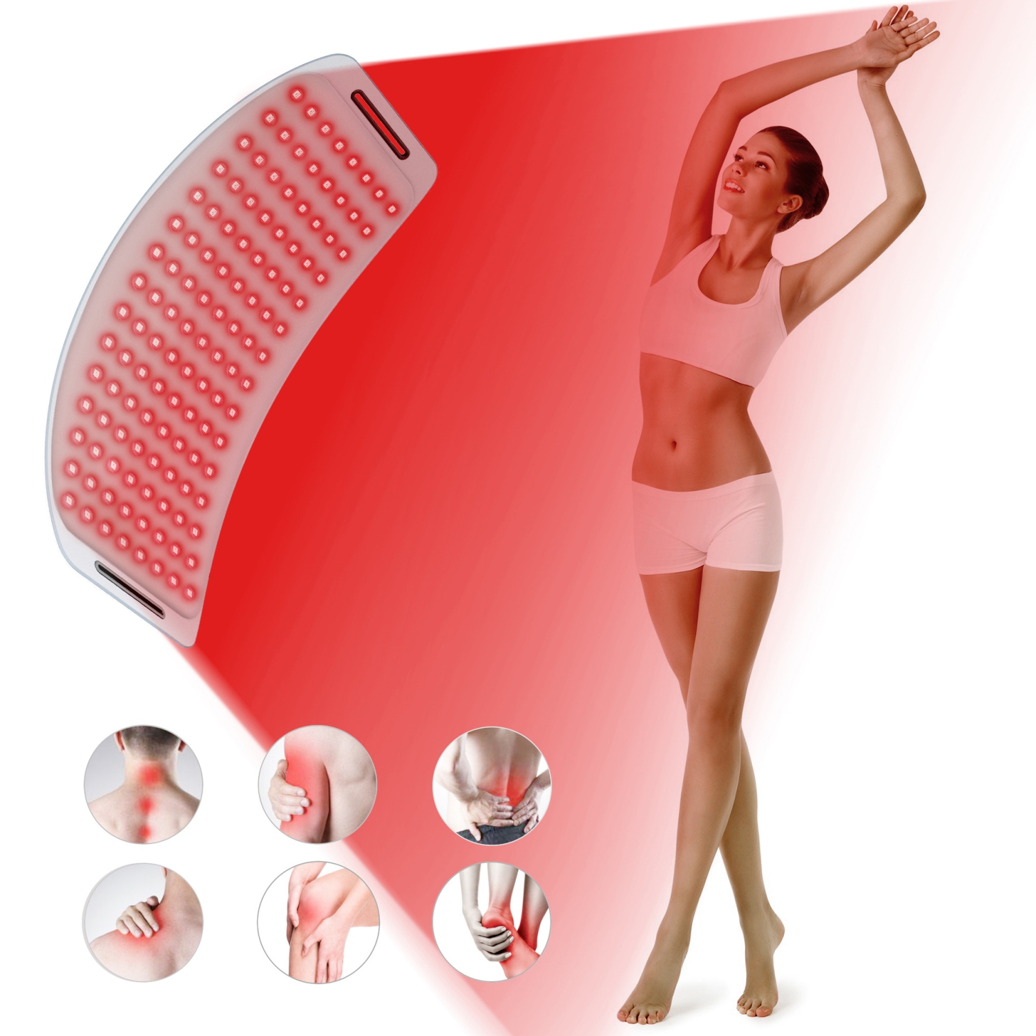 Red Light Therapy Belt for Body,Cordless Near Infrared Light Therapy Waist Pad for Pain Relief & Skin Care,LED Light Therapy Wrap for Muscle Shoulder