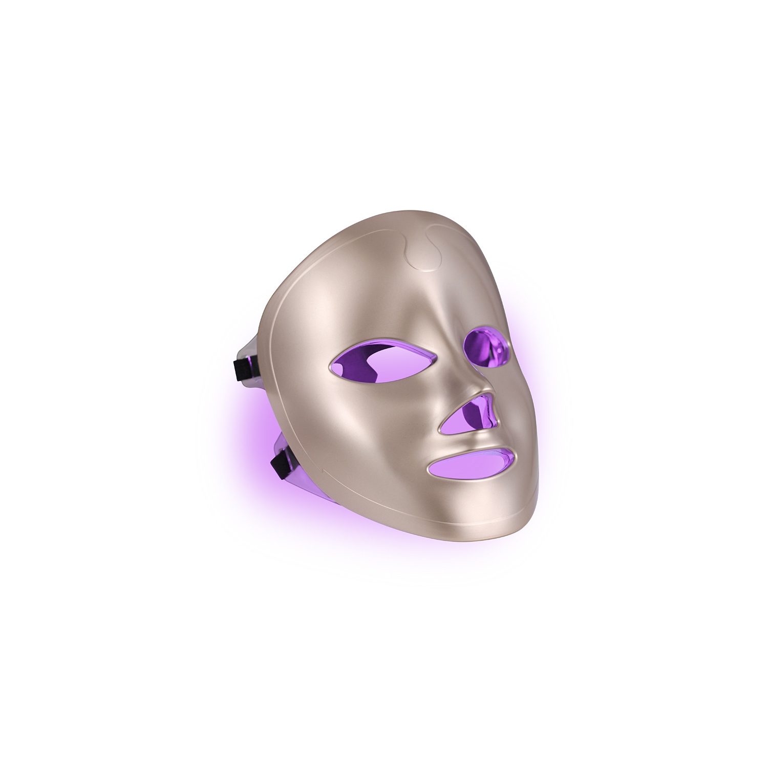 Masque thérapeutique à lumière rouge pour le visage, Masque soin de la peau visage LED 7 couleurs, Masque à DEL pour soins de la peau à domicile - Or