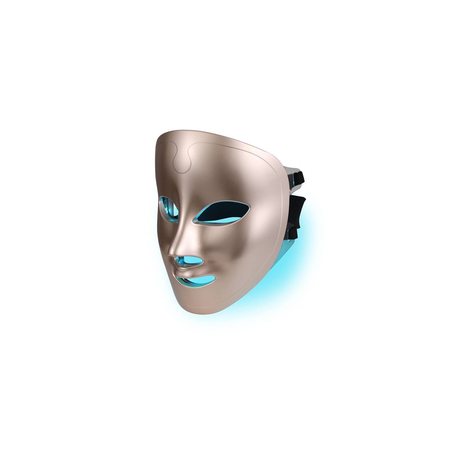 Masque thérapeutique à lumière rouge pour le visage, Masque soin de la peau visage LED 7 couleurs, Masque à DEL pour soins de la peau à domicile - Or