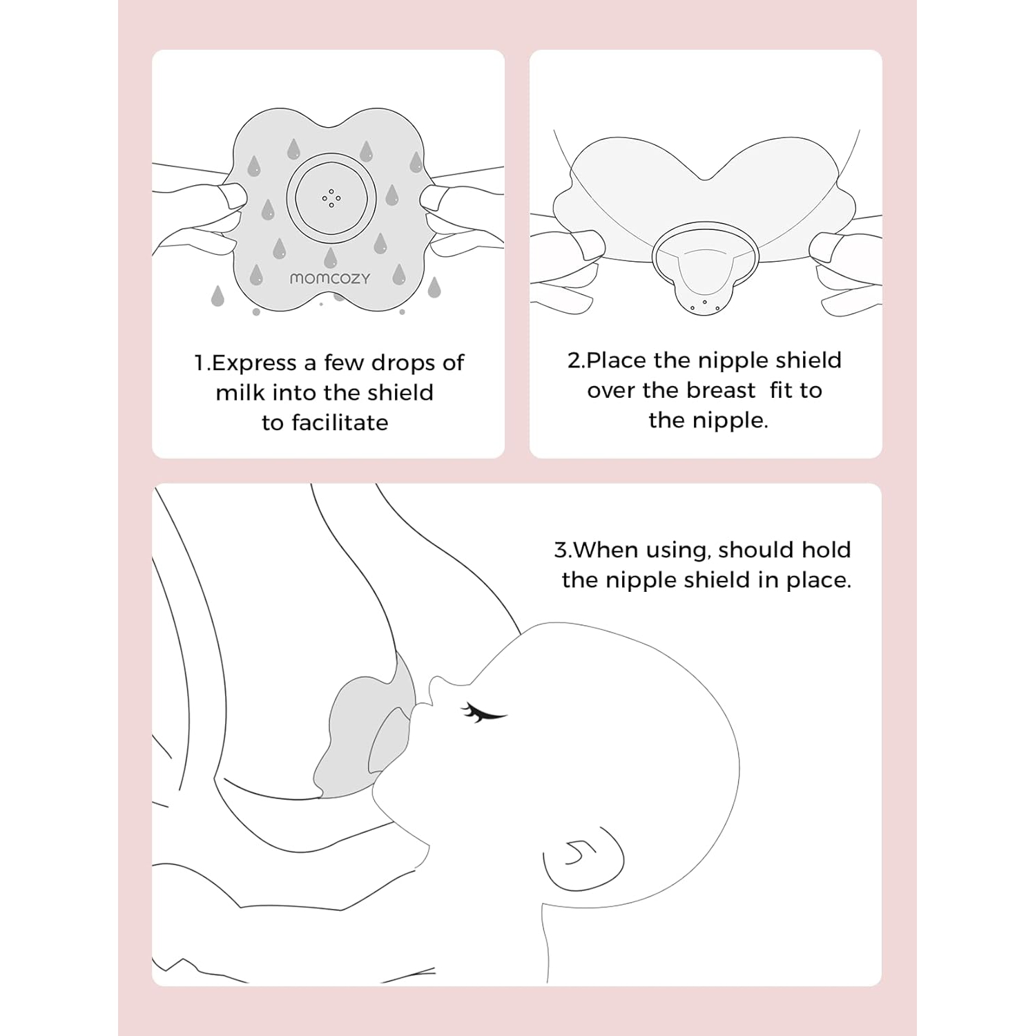 Momcozy Nipple Shield, Floral Contact Nipple Shield for Breastfeeding Moms with Flat or Inverted Nipples, Made Without BPA/BPS, 1 Pair