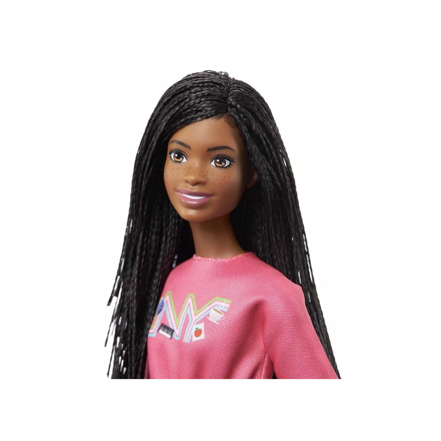 Barbie It Takes Two Doll, Brooklyn Fashion Doll with Braided Hair, Pink NYC Shirt, Metallic Skirt & White Shoes