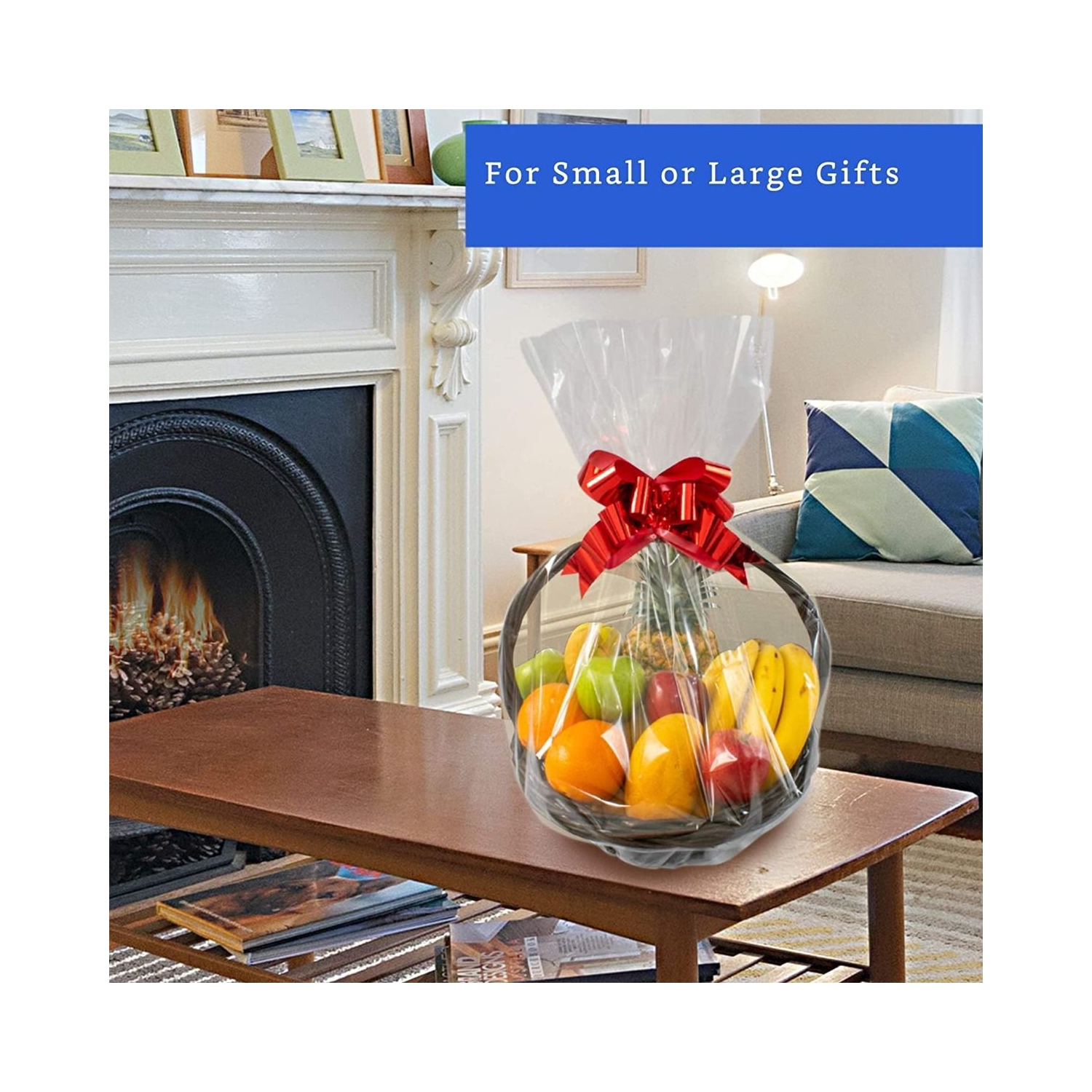 Rouleau de papier cellophane transparent, rouleau de film cellophane transparent épaissi pour emballage cadeau de paniers de bricolage de fleurs