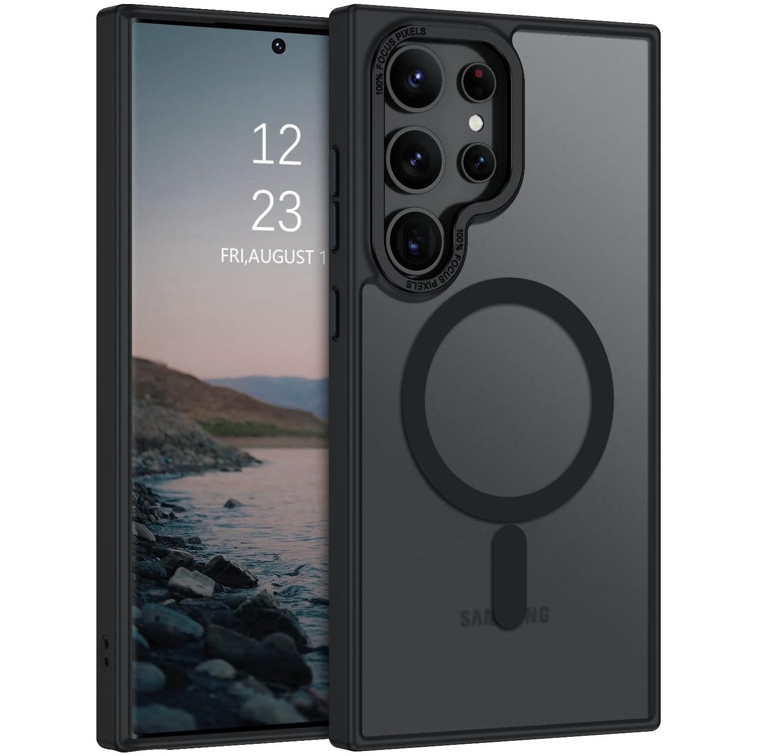 [CS] Étui magnétique en silicone mat pour Samsung Galaxy S25 Ultra, noir