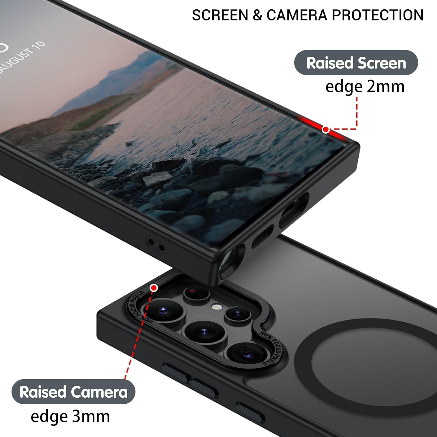 [CS] Étui magnétique en silicone mat avec MagSafe pour Samsung Galaxy S25 Ultra, vin