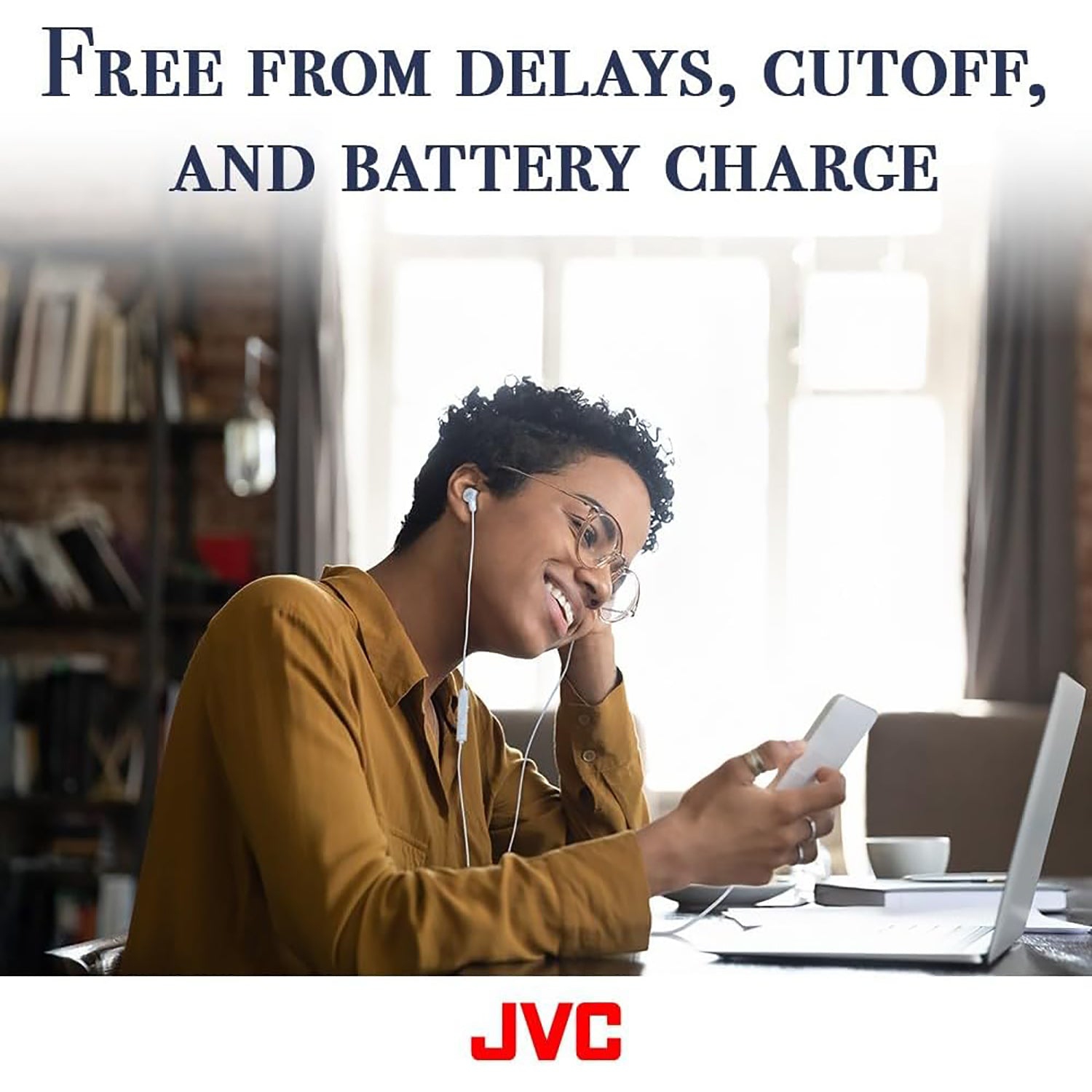 JVC - Wired In-Ear Headphones, USB-C, High Resolution, Built-in Microphone, Black