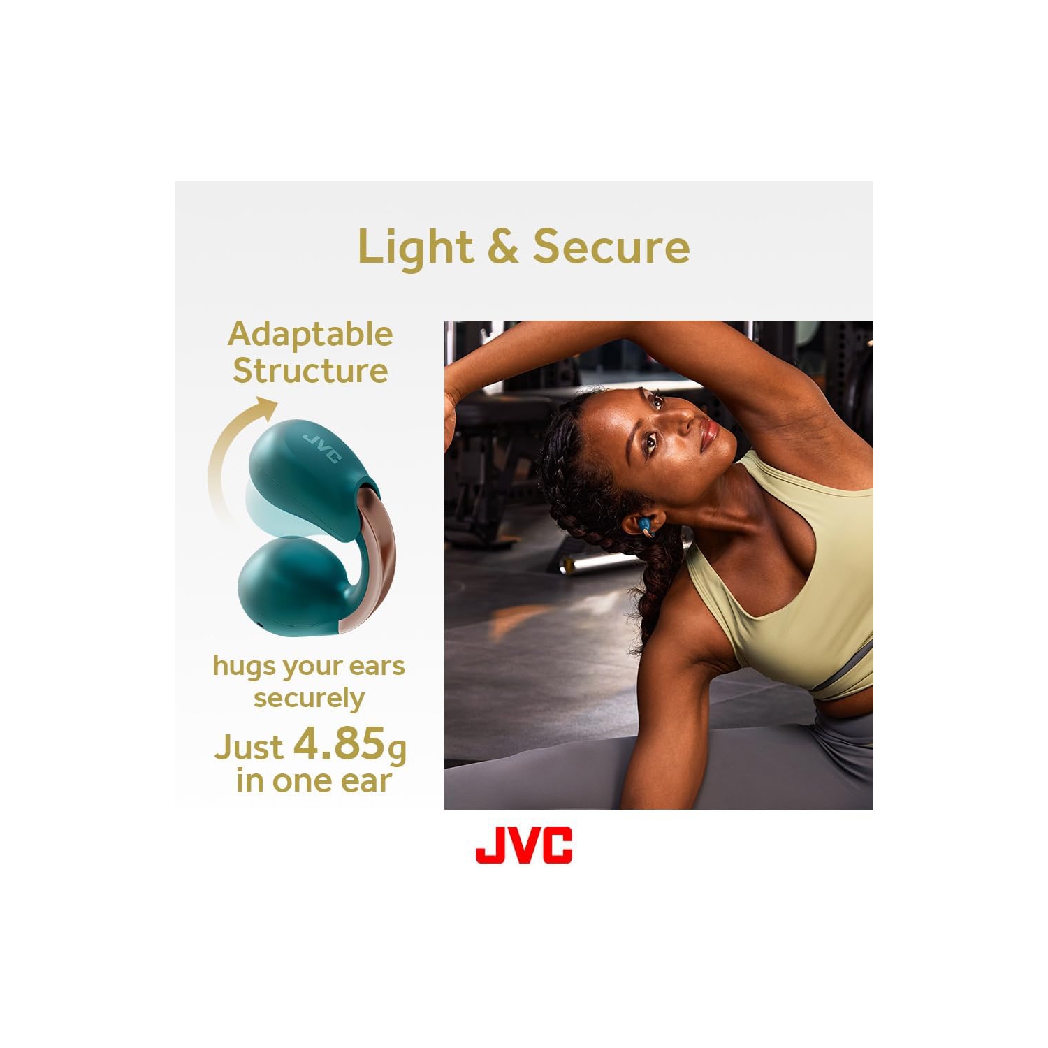 JVC – Écouteurs sans fil Nearphones avec étui de chargement et microphone intégré, noir