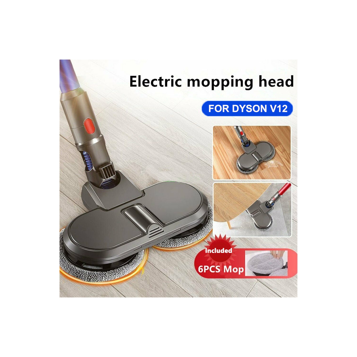 VGI Electric Mop Head Attachment for Dyson V12 Slim Vacuum Cleaner with Removable Water Tank