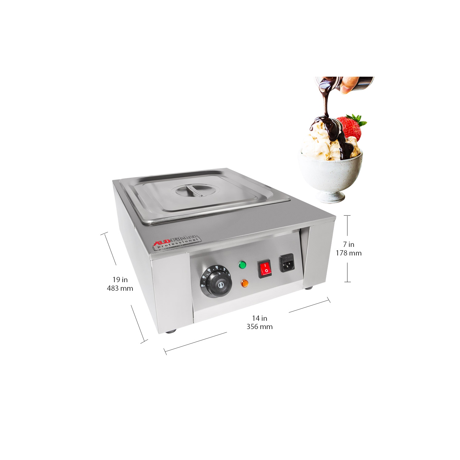 A-C2002-1 Machine à fondre le chocolat | Utilisation de la maison ou de la boulangerie | Acier inoxydable | Commande manuelle | Réservoir 1 |