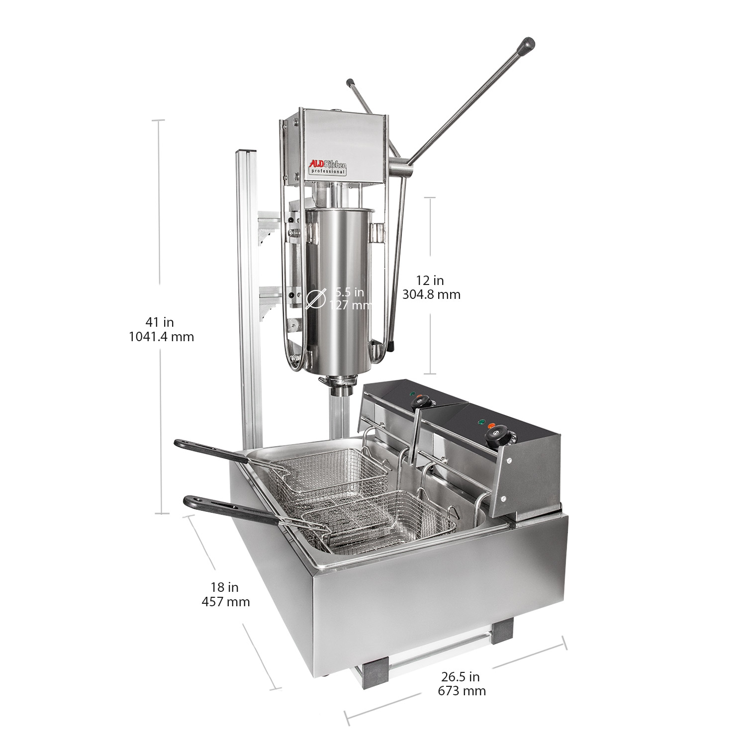 A-TG5LF Churro Maker Machine | Manual | Deep Fryer | 5L Capacity | 110V