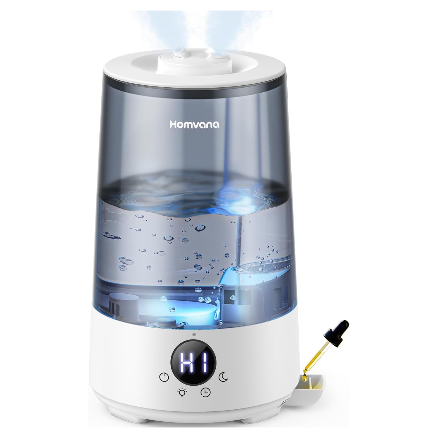 Homvana Humidifiers for Bedroom Home, 3.6L Cool Mist Top-Fill 34H Super Long Time, Quiet 16dB, Baby Humidifier, Oil Diffuser for Large Room, Plants,