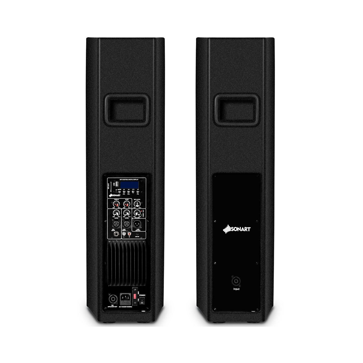 Haut-parleur de sonorisation 2000&nbsp;W tout-en-un 3 voies 6,5&nbsp;po Active de Costway avec Bluetooth, entrée USB/carte SD, radio FM MP3,