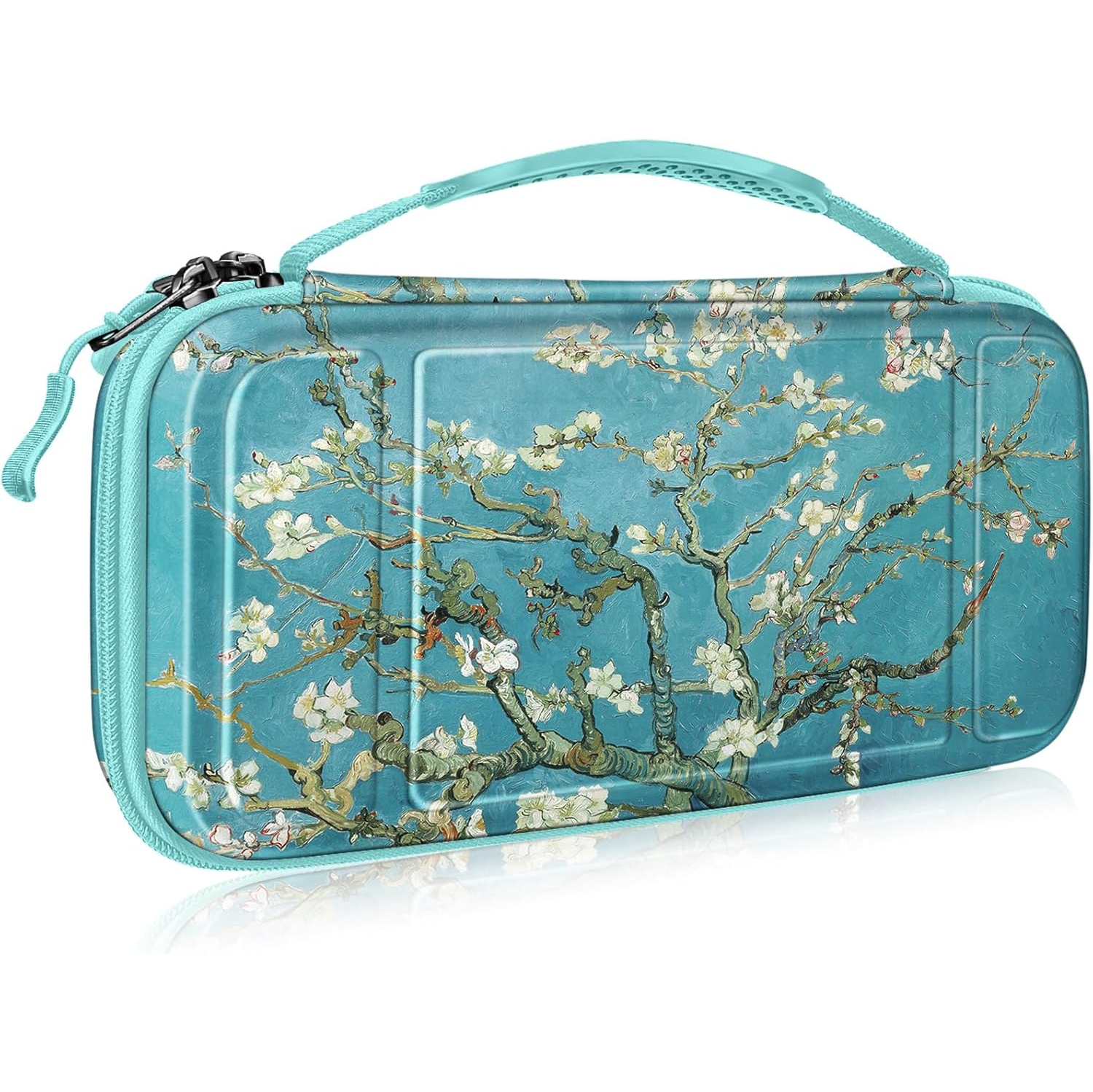 Carrying Case for Switch & OLED, Cute Travel Bag in Pretty Pattern Design of Pink Interior with an Adjustable Shoulder Strap, Blossom