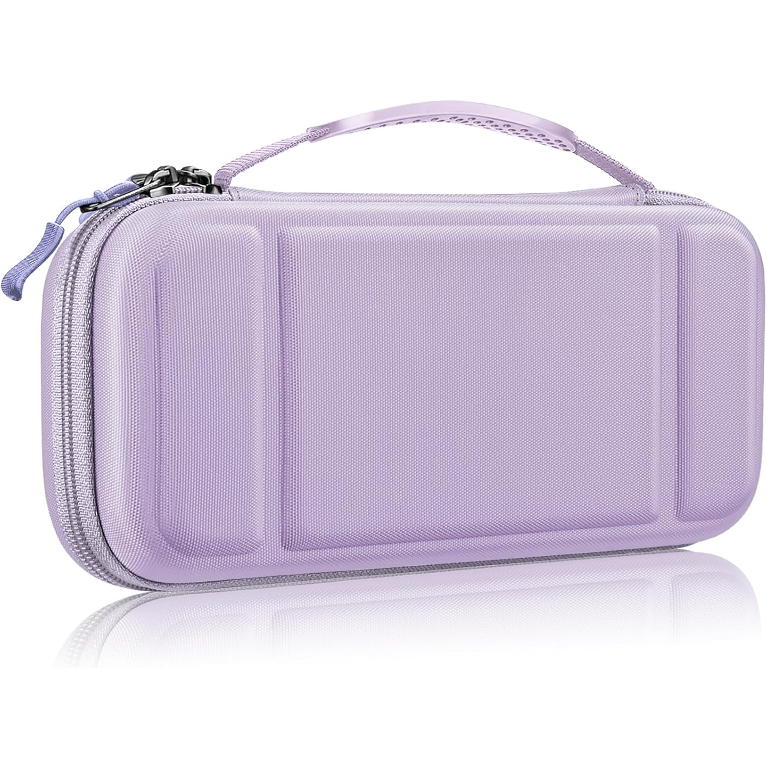 Carrying Case for Switch & OLED, Cute Travel Bag in Pretty Pattern Design of Pink Interior with an Adjustable Shoulder Strap, Lilac Purple