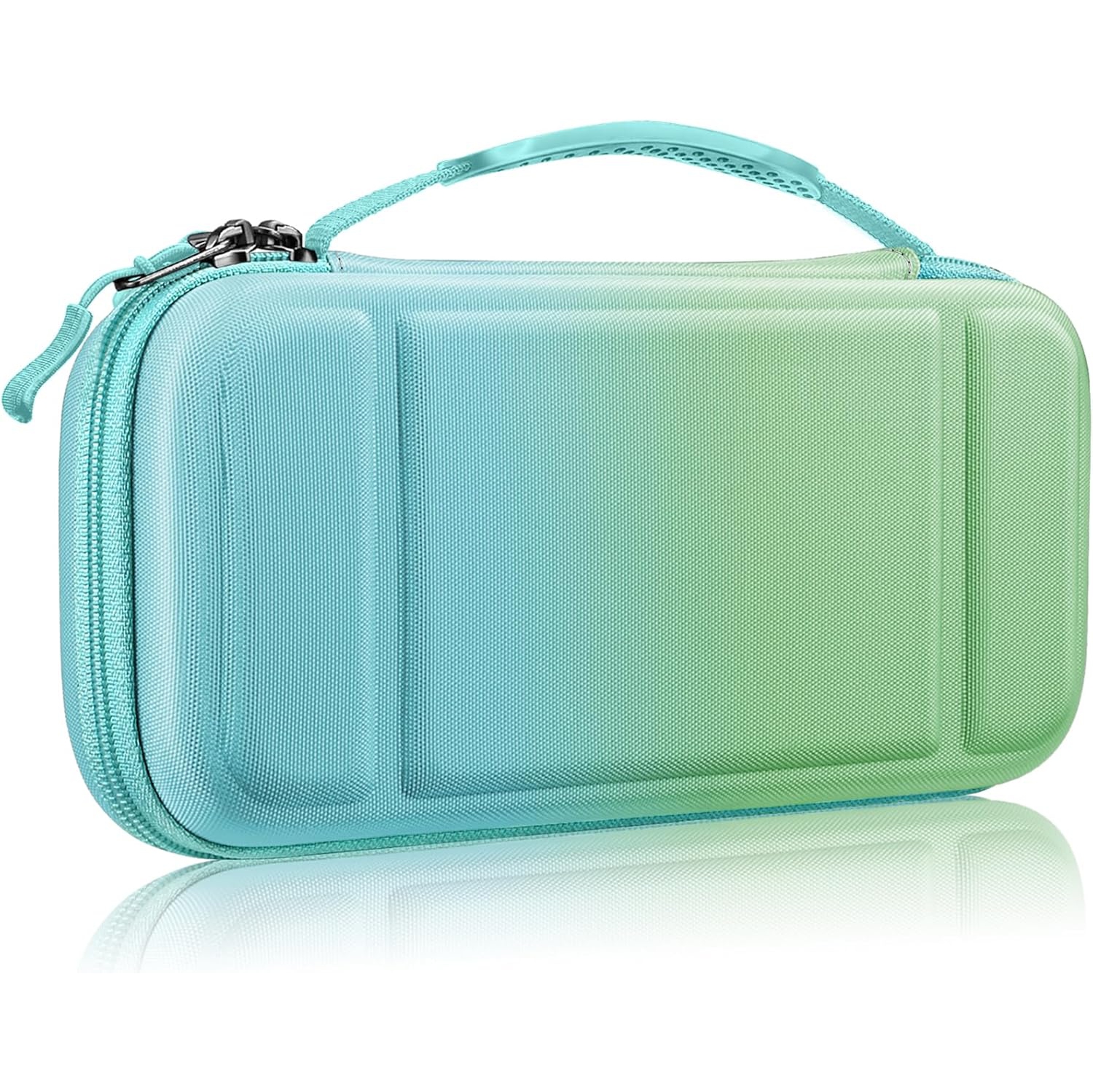 Carrying Case for Switch & OLED, Cute Travel Bag in Pretty Pattern Design of Pink Interior with an Adjustable Shoulder Strap, Seaside Ombre