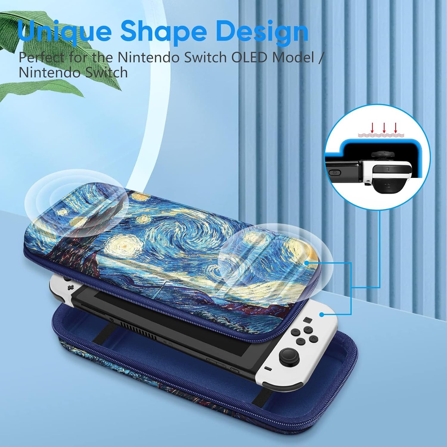 Étui de transport pour Switch & OLED, sac de voyage mignon à motif rose intérieur avec bandoulière réglable, Nuit étoilée