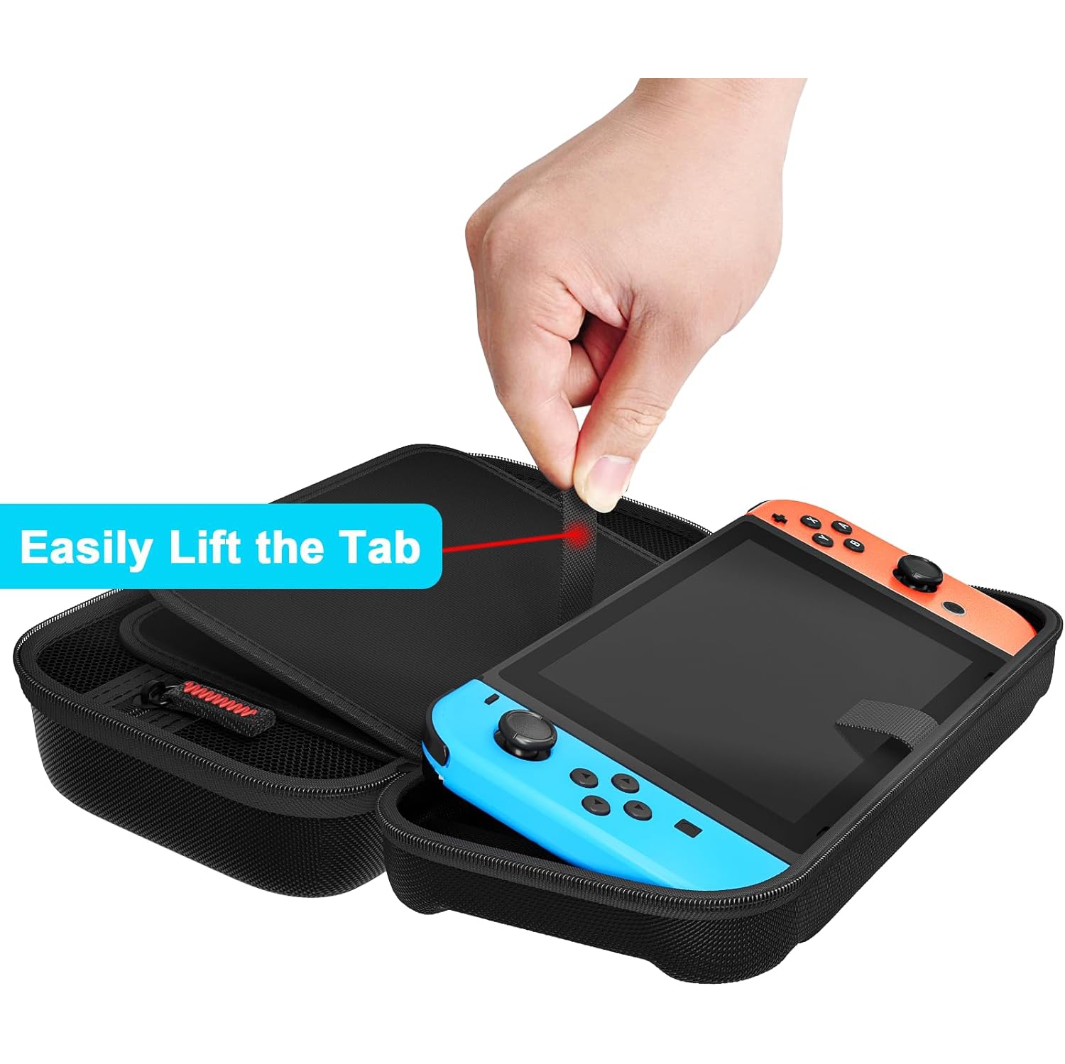 Black Switch Carrying Case Compatible with Nintendo Switch/Switch OLED, 20 Games Cartridges Protective Hard Shell Travel Carrying Case Pouch for