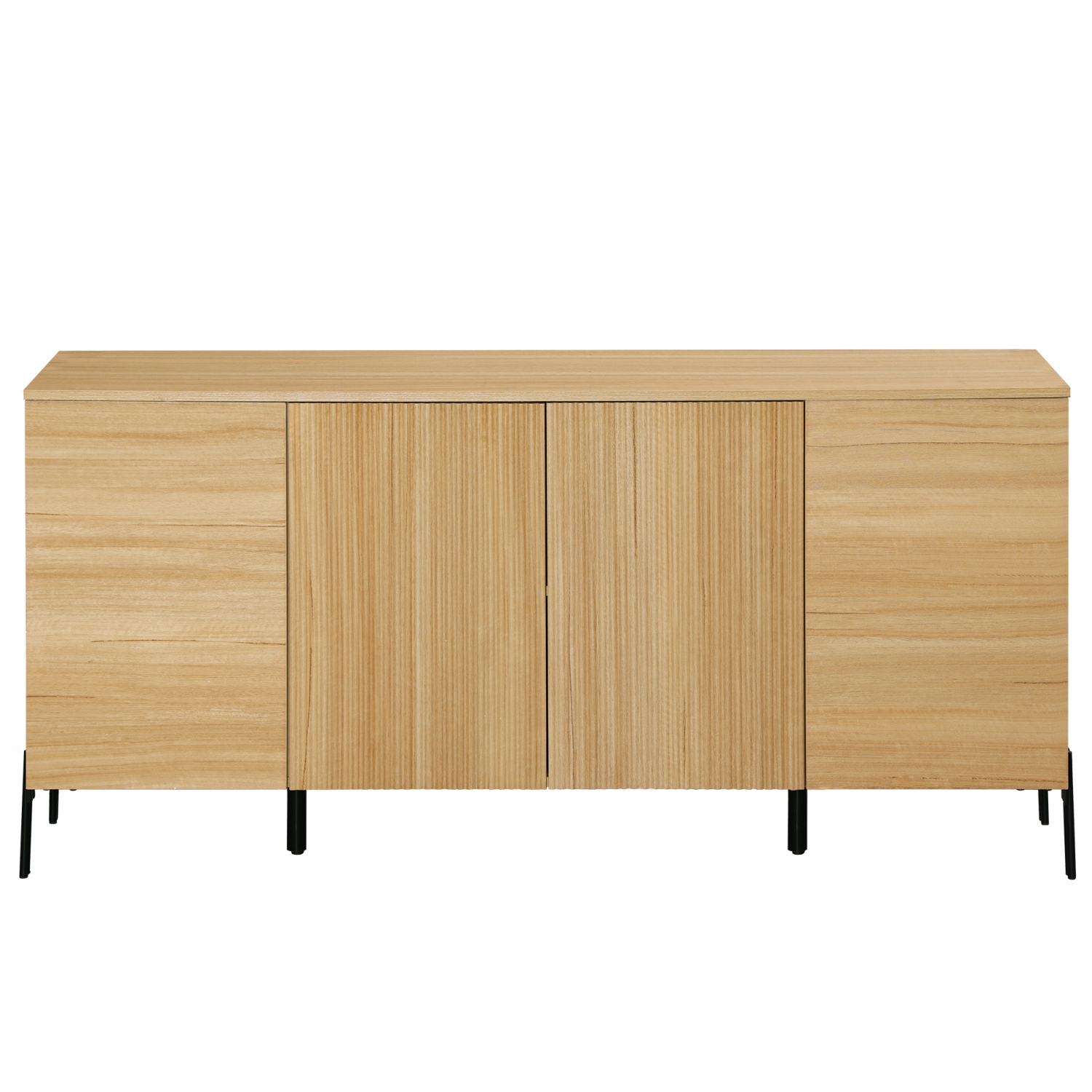 Buffet cannelé WAMPAT, armoires de rangement de cuisine de 61,6 po avec 4 portes et tablettes, armoire d'appoint moderne Coffee Bar, bahut en