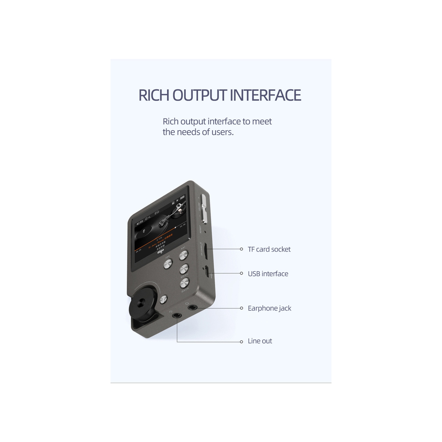 Lecteur MP3,DSD MP3 haute résolution sans perte,Lecteur audio numérique haute fidélité portatif 64&nbsp;Go-Noir