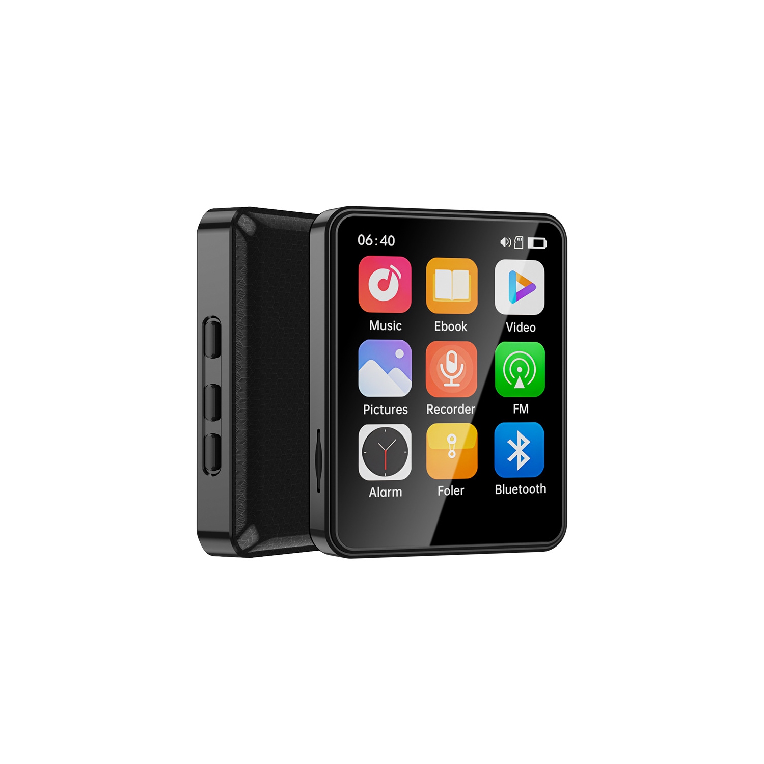 2.4 Inch MP3 MP4 Walkman Music Player Bluetooth Radio Video Player without TF Card-Black