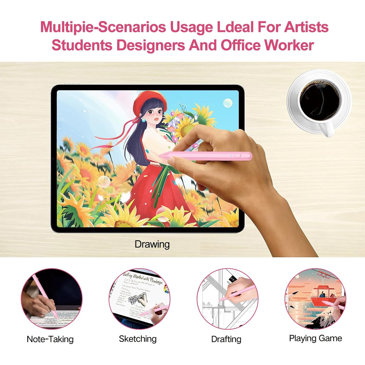 Stylus Pen for iPad 9th Gen, 10th Gen, iPad Pencil for iPad(2018-2022), iPad Air 3/4/5, iPad Mini 5/6th, iPad 6/7/8th, Pad Pro11/iPad Pro12.9