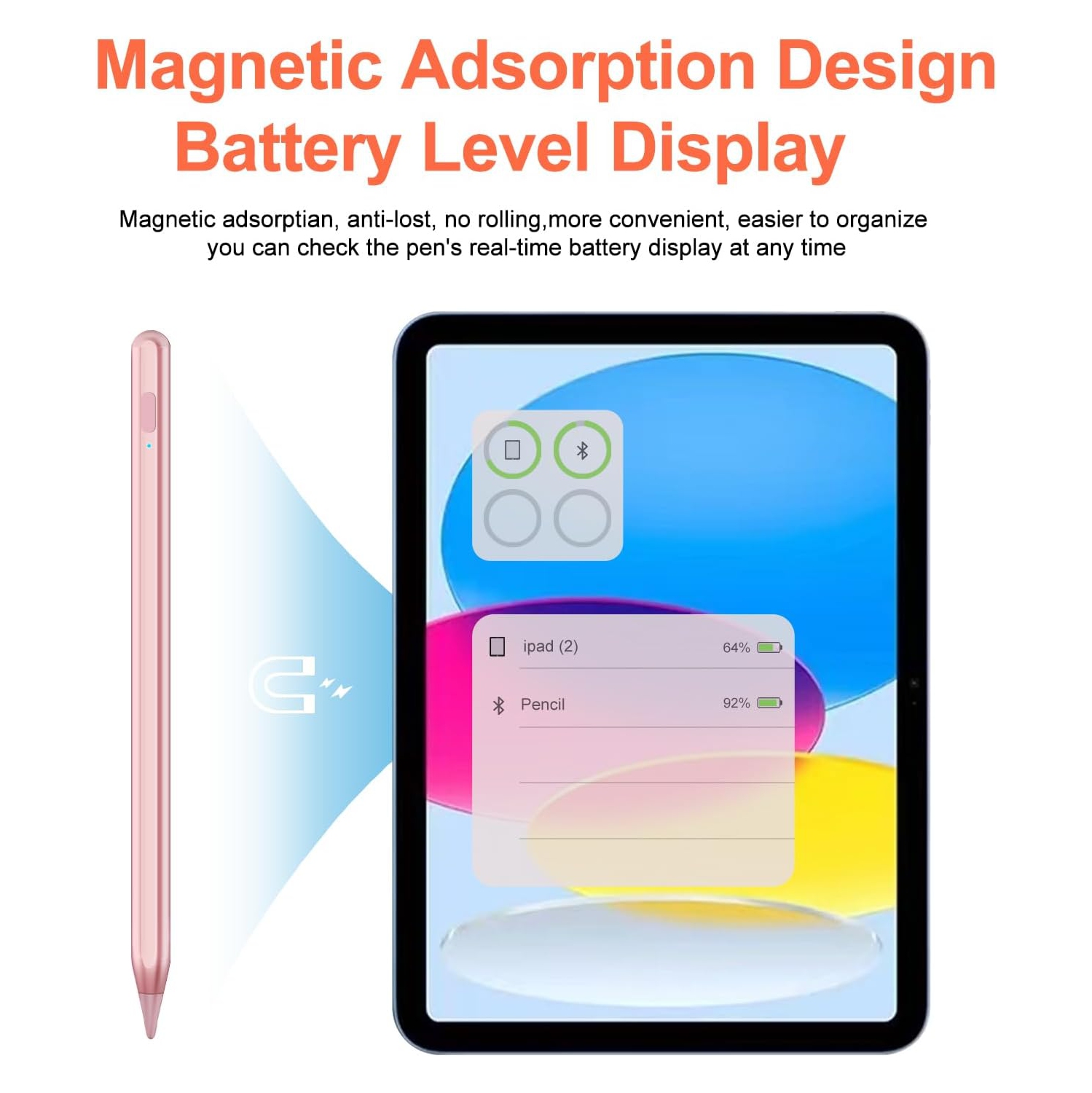 Stylus Pen for iPad 9th Gen, 10th Gen, iPad Pencil for iPad(2018-2022), iPad Air 3/4/5, iPad Mini 5/6th, iPad 6/7/8th, Pad Pro11/iPad Pro12.9