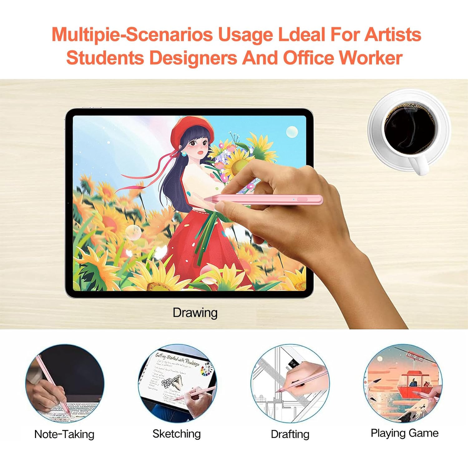 Stylus Pen for iPad 9th Gen, 10th Gen, iPad Pencil for iPad(2018-2022), iPad Air 3/4/5, iPad Mini 5/6th, iPad 6/7/8th, Pad Pro11/iPad Pro12.9