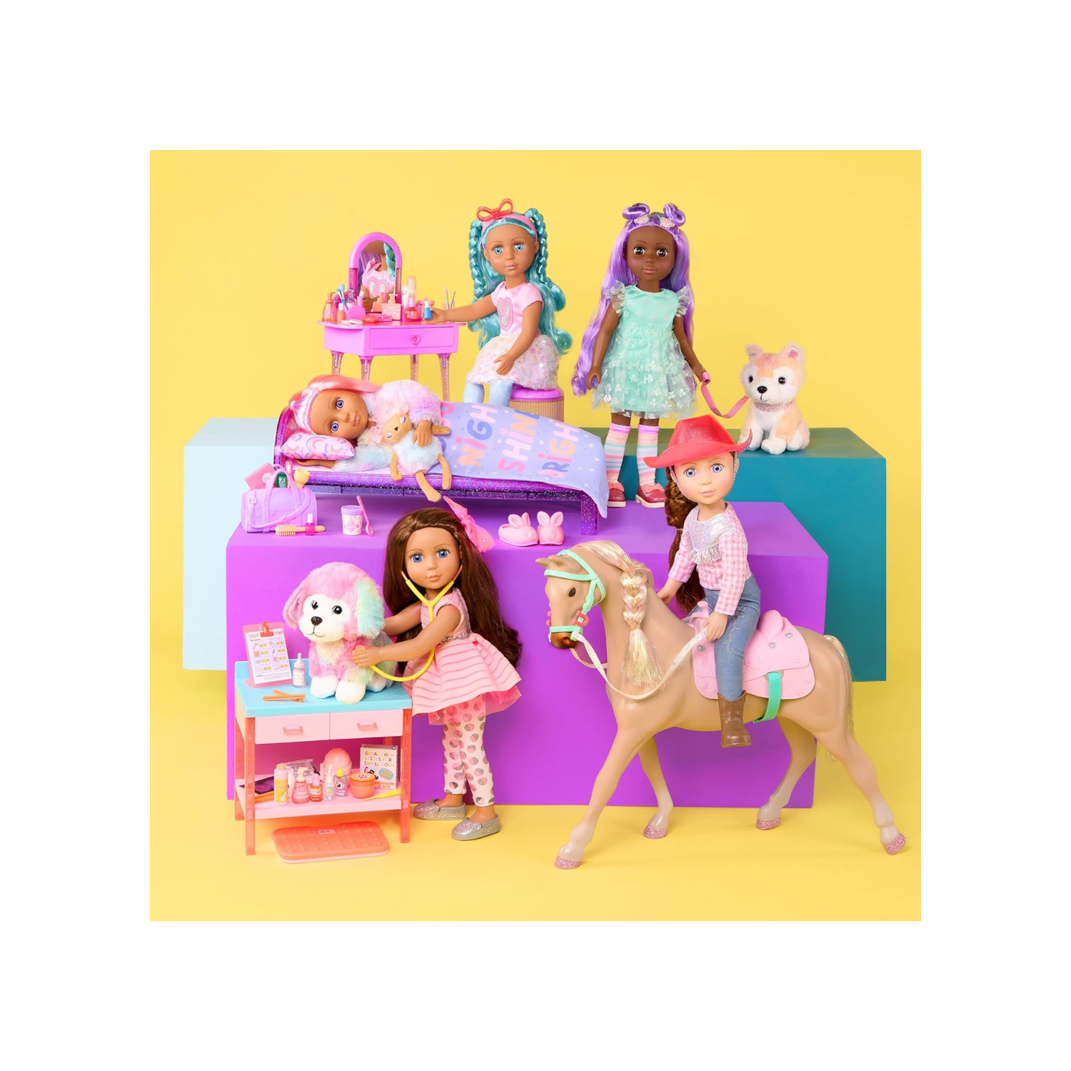 Glitter Girls - Bluebell 14-inch Poseable Fashion Doll - Dolls for Girls Age 3 & Up,Pink,