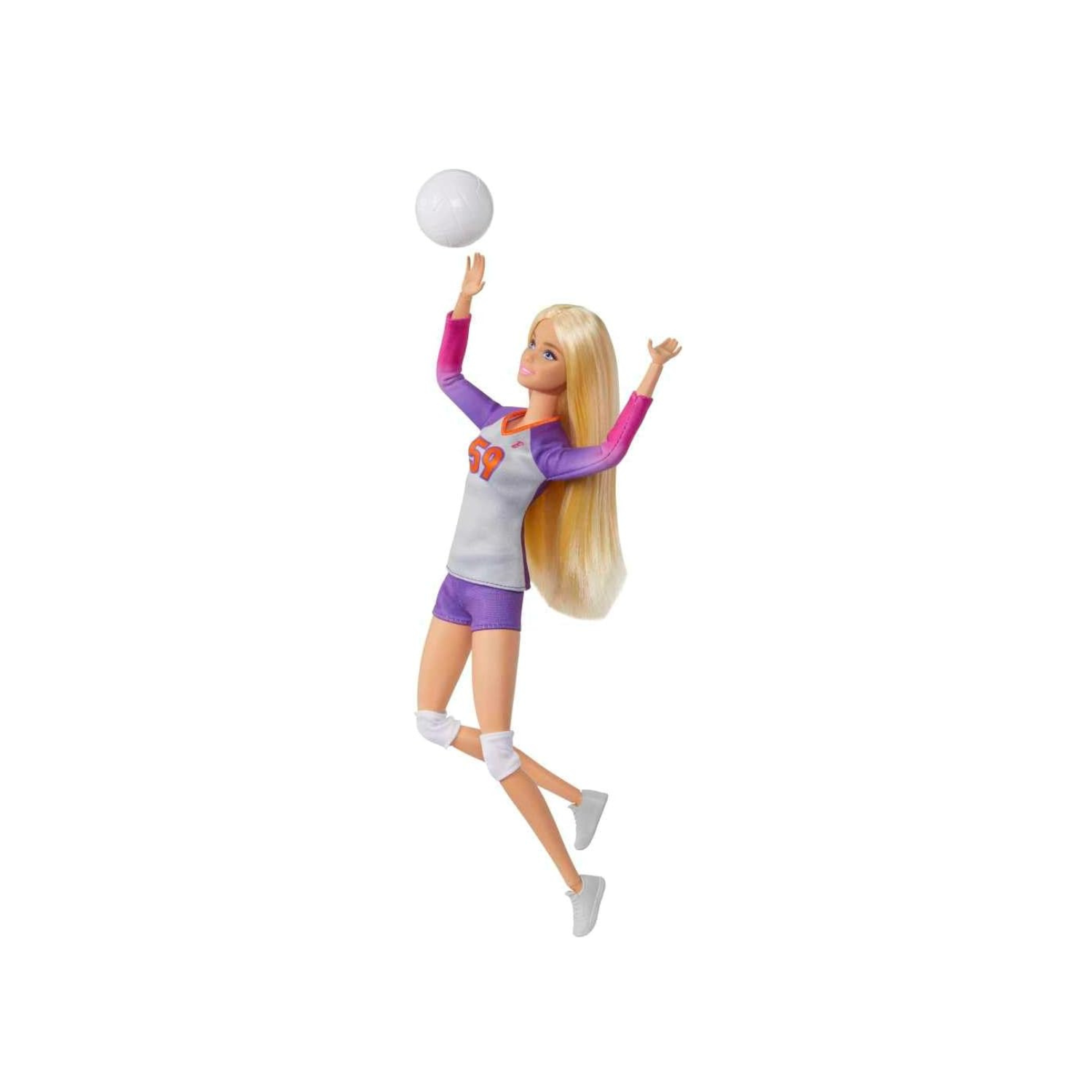 Barbie Careers Fashion Doll & Accessory, Made to Move Volleyball Player Wearing Removable Uniform with Ball, 22 Bendable Joints