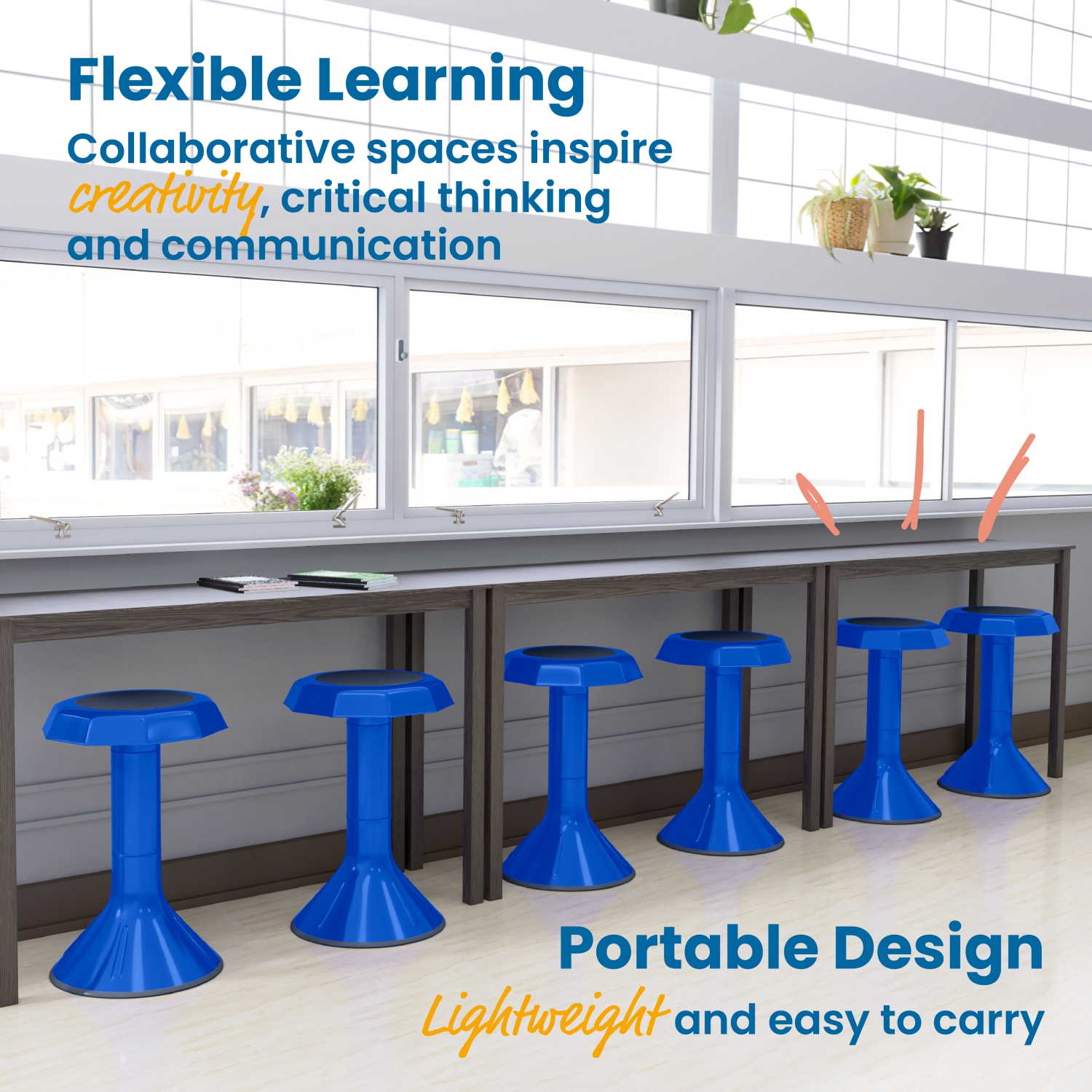 Tabouret oscillant Ace Active Core Engagement, siège flexible portatif, hauteur de siège 20 po