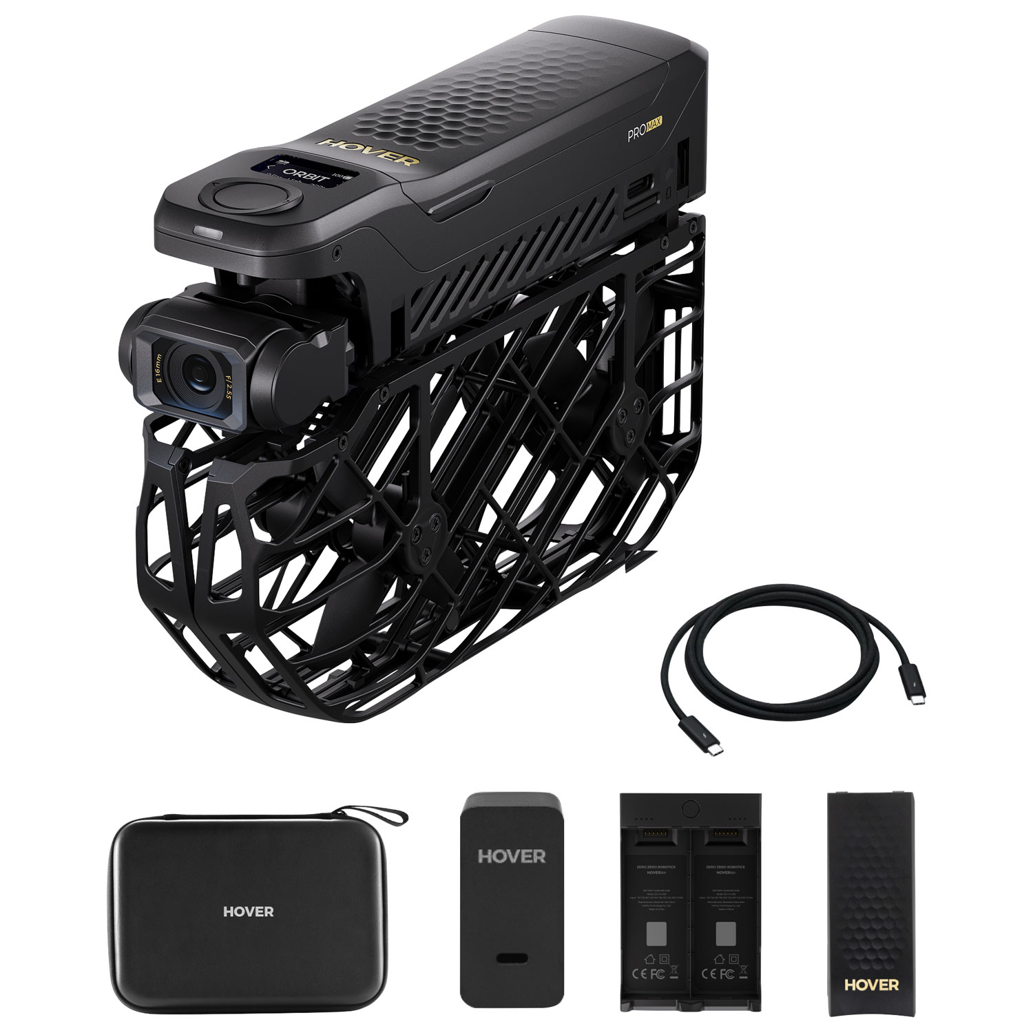 HoverAir X1 Pro Quadcopter Drone Basic Combo with Camera, Extra Battery, Charging Hub & Case - Black