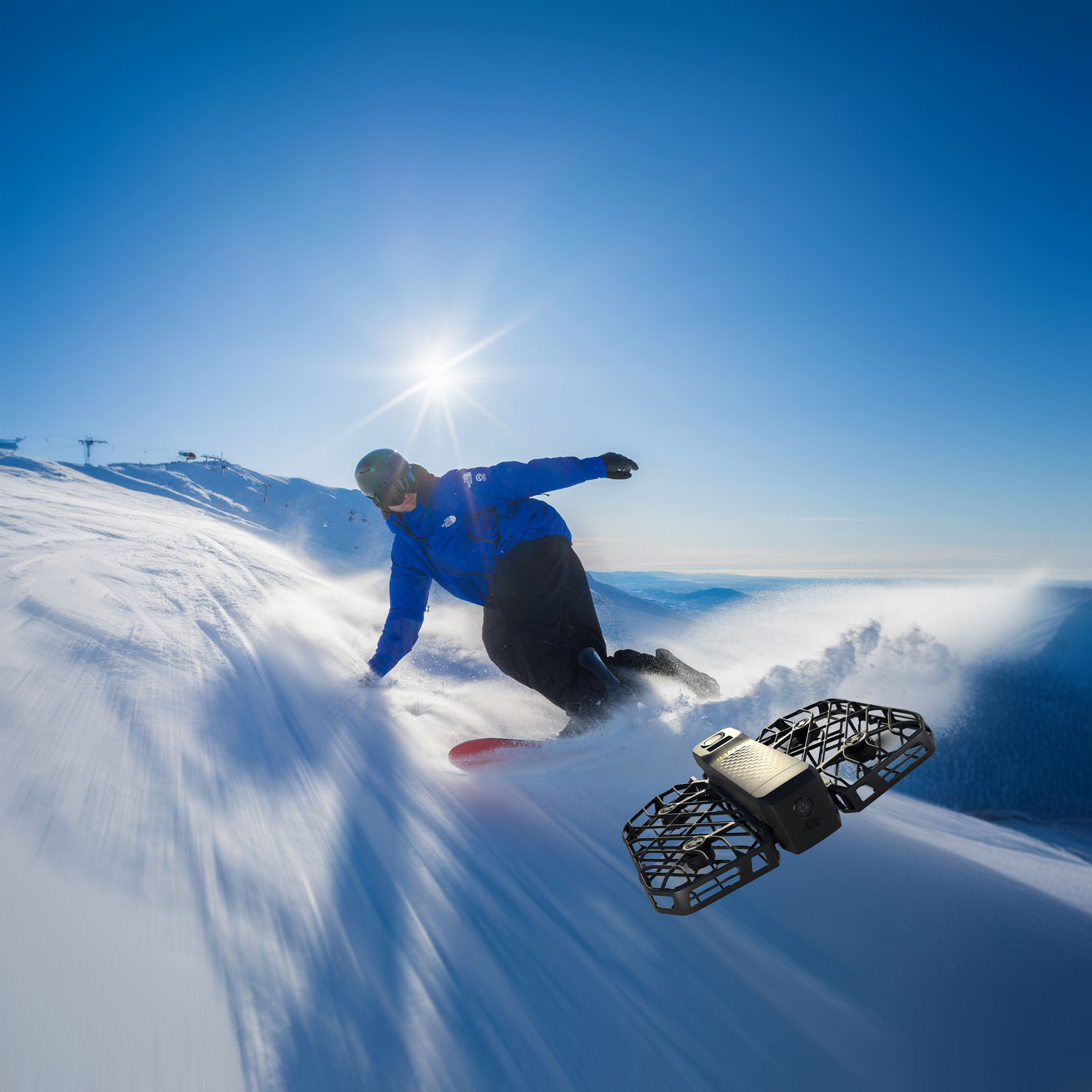 Quadricoptère de base X1 Pro Max de HoverAir avec caméra, batterie supplémentaire, socle de chargement et étui - Noir