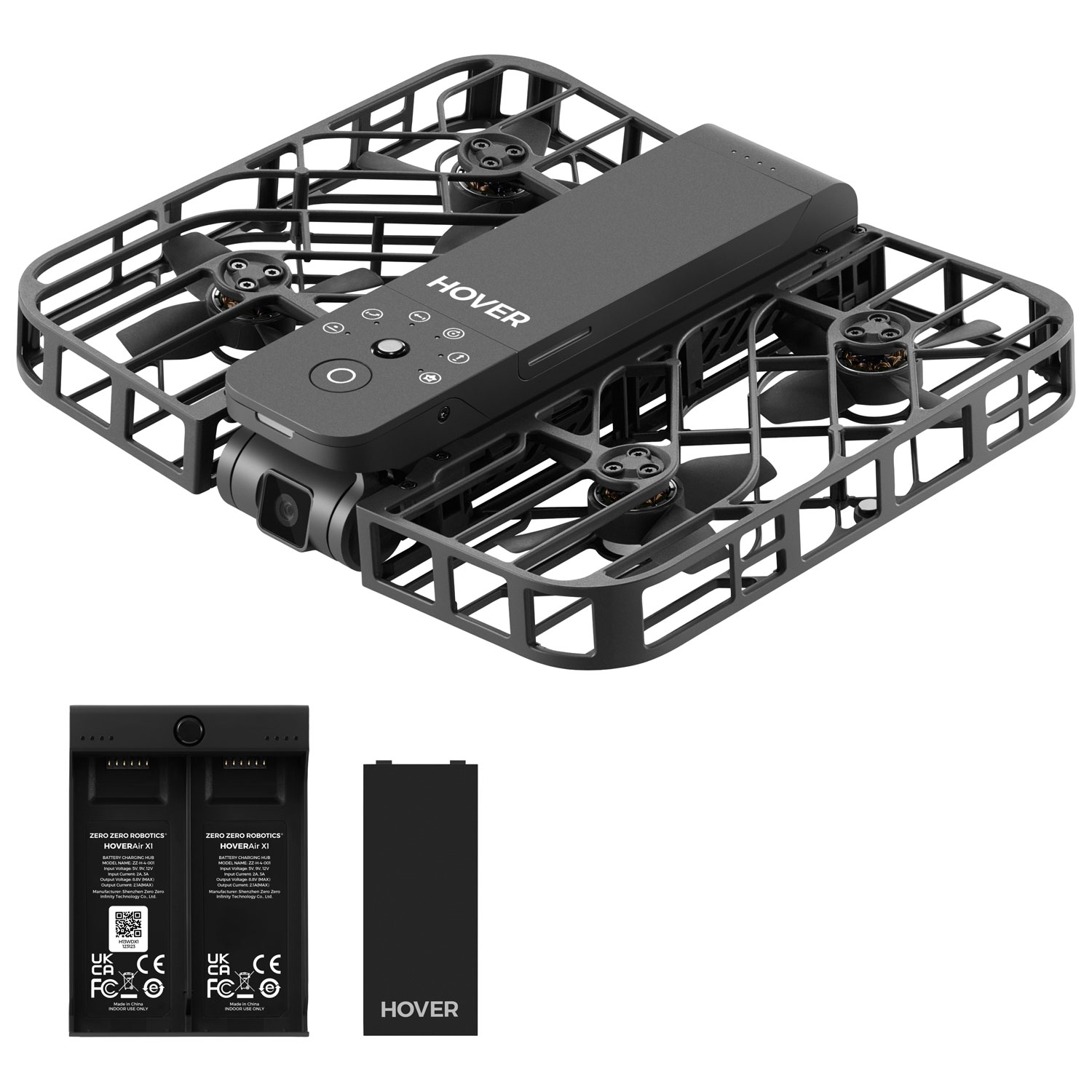 HoverAir X1 Quadcopter Drone Combo with Camera, Extra Battery & Charging Hub - Black