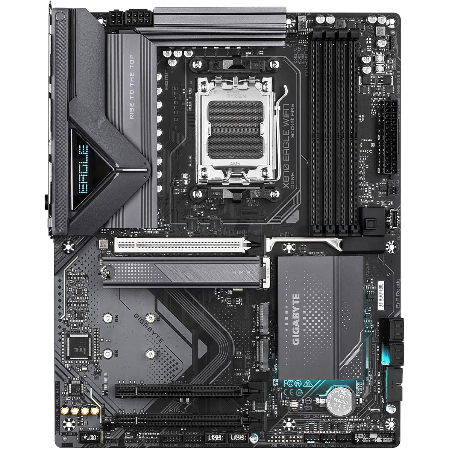 GIGABYTE X870 Eagle WIFI7 AMD AM5 LGA 1718 Motherboard, ATX, DDR5, 4X M.2, PCIe 5.0, USB4, WIFI7, 2.5GbE LAN, EZ-Latch