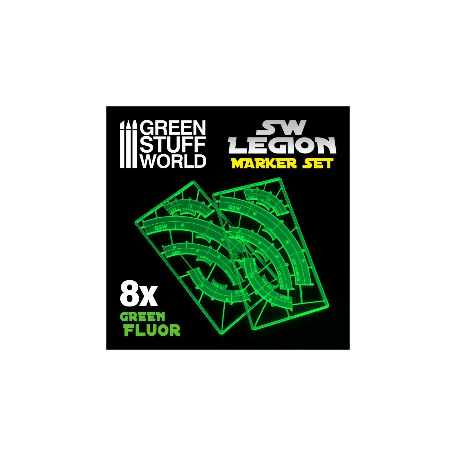 Marqueurs de feu en forme d'arc de la Légion mondiale Green Stuff - VERT FLUOR Nouveau