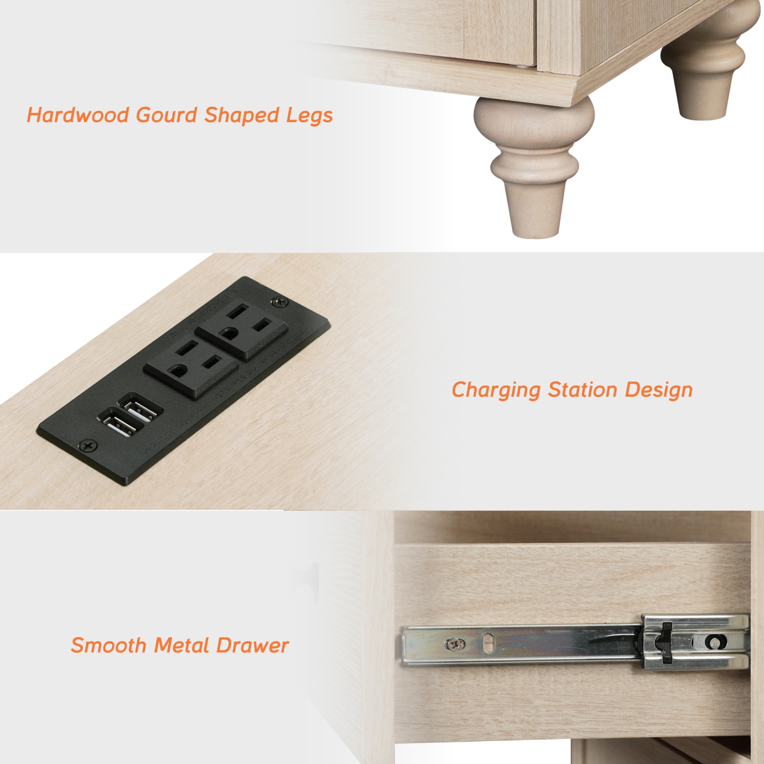 Buffet WAMPAT avec porte en verre, armoires de rangement de cuisine avec station de chargement, tables de bar à café avec tablette réglable et 2