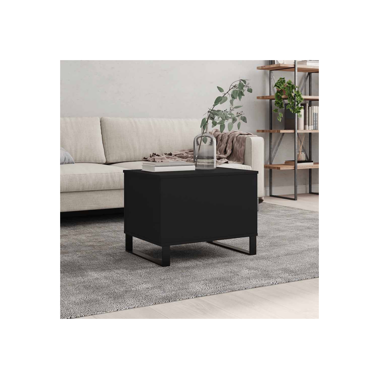 vidaXL Coffee Table Black 60x44.5x45 cm Engineered Wood