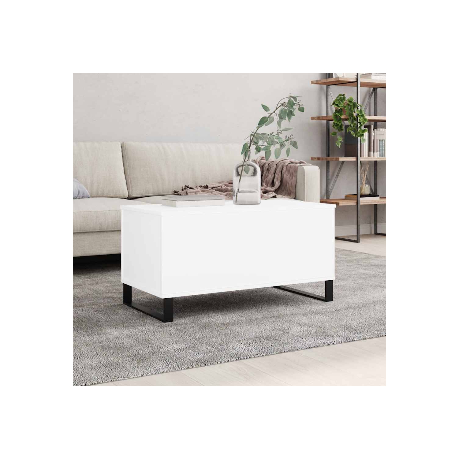 vidaXL Coffee Table White 90x44.5x45 cm Engineered Wood