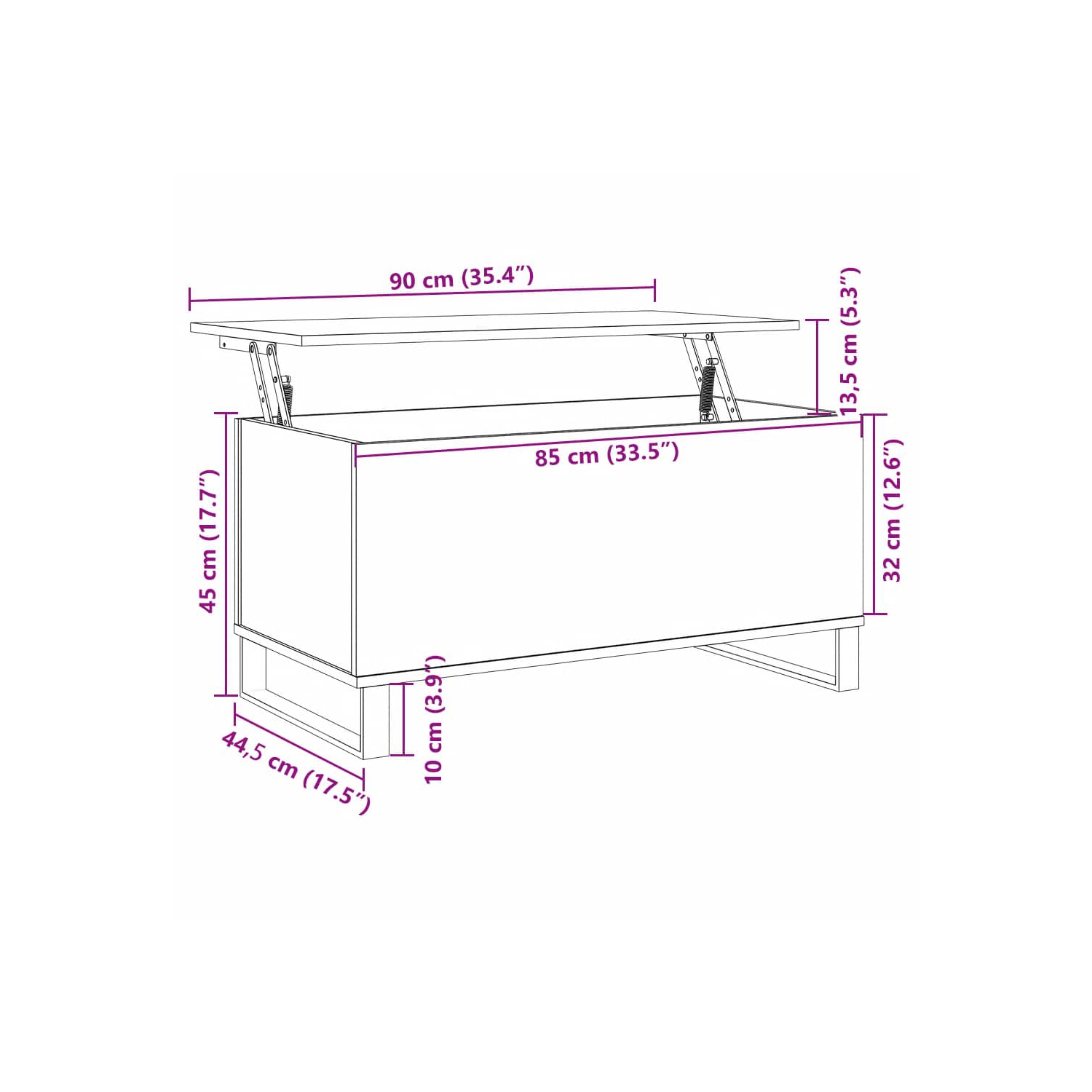 vidaXL Coffee Table White 90x44.5x45 cm Engineered Wood