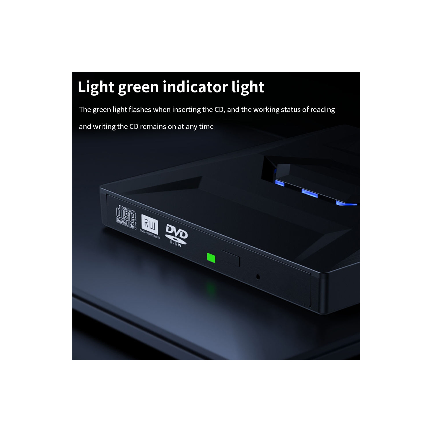 Lecteur de CD DVD externe USB 3,0 et USB-C Lecteur de CD-ROM Lecteur DVD, graveur de disque optique CD DVD +/-RW pour PC Windows 7/8/10, Mac,